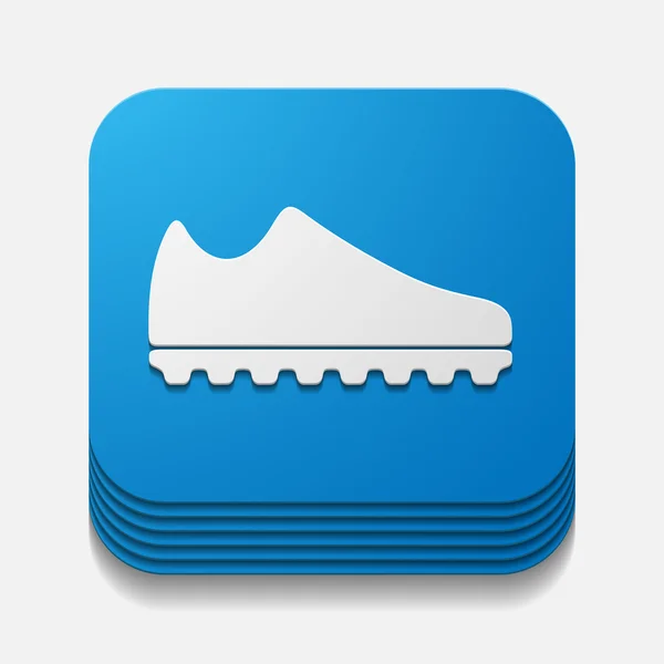 Square button: sneakers — Stock Photo, Image