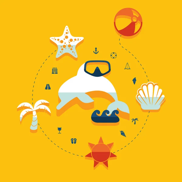 Set of summer tourism icons — Stock Photo, Image