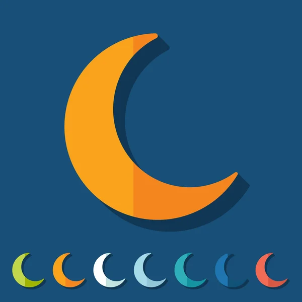 Flat design: moon — Stock Photo, Image