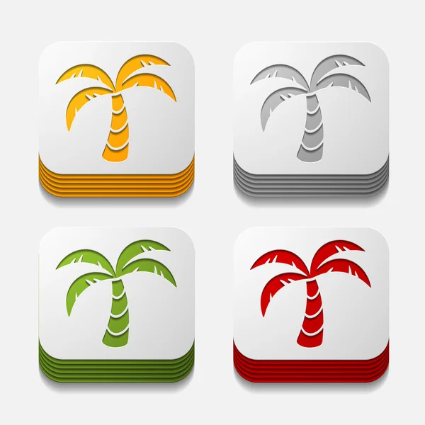 Square button: palm — Stock Photo, Image