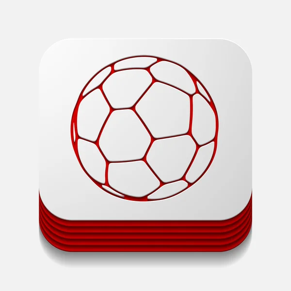 Square button: ball — Stock Photo, Image