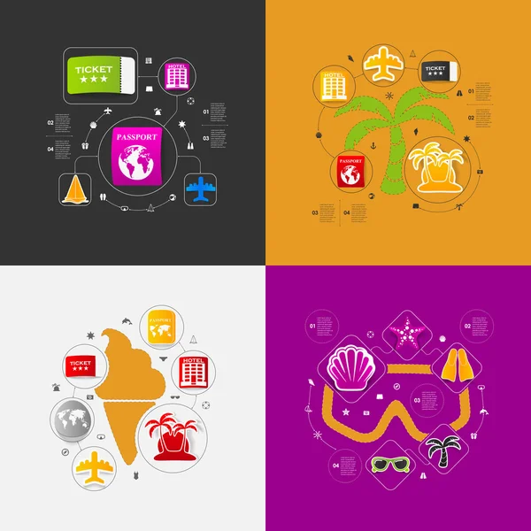 Set of summer tourism icons — Stock Photo, Image