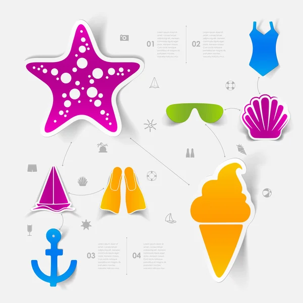 Set of summer tourism icons — Stock Photo, Image