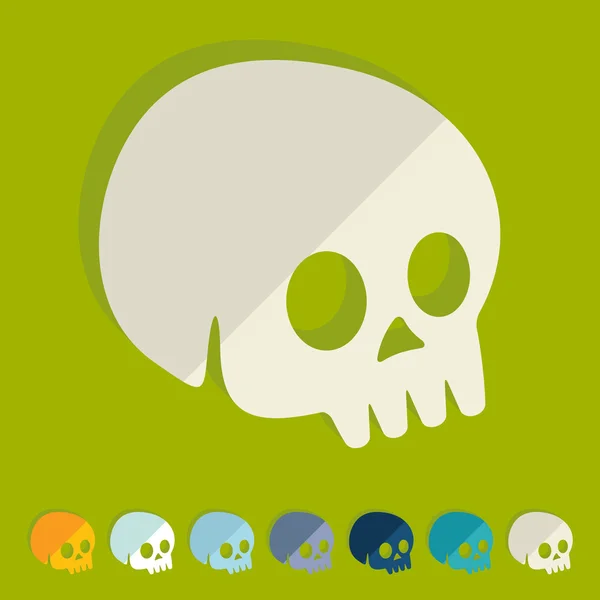 Flat design: skull — Stock Photo, Image