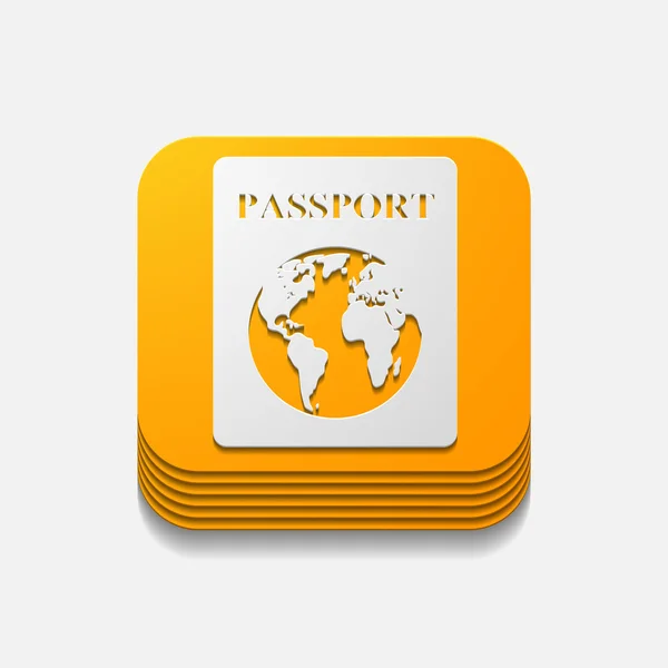 Botão quadrado: passaporte — Fotografia de Stock