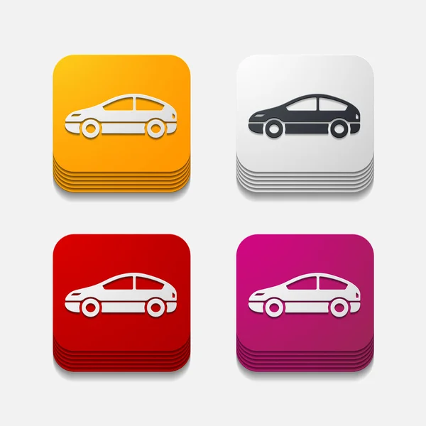 Square button: car — Stock Photo, Image
