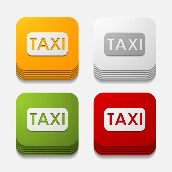 Quadratische Taste: Taxi — Stockfoto