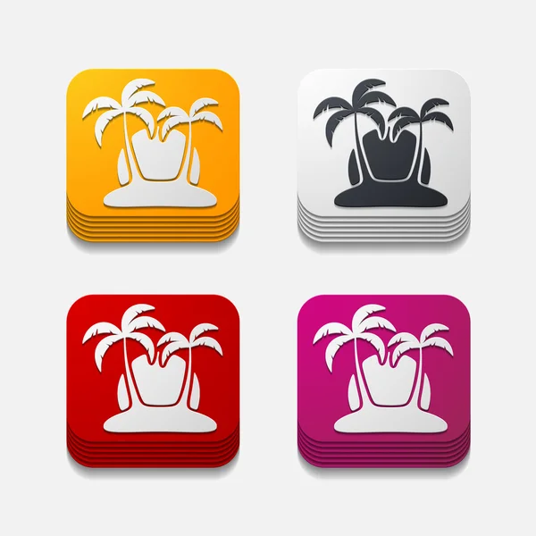 Square button: palm — Stock Photo, Image