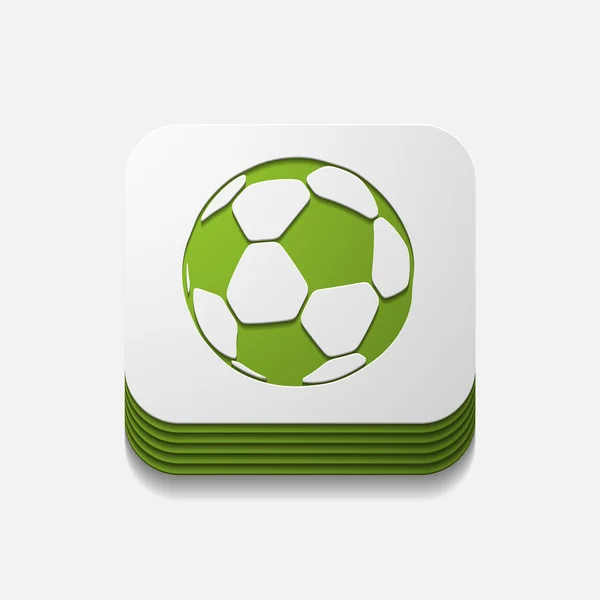 Square button: ball — Stock Photo, Image