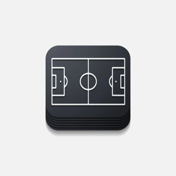 Square button: playing field — Stock Photo, Image