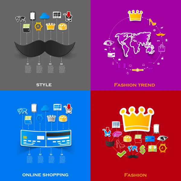 Set of modern stickers. Fashion — Stock Photo, Image