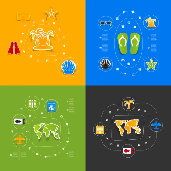 Set of summer tourism icons — Stock Photo, Image