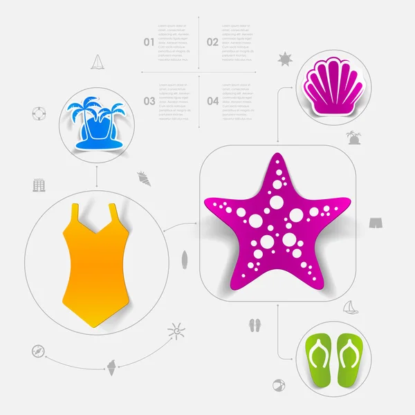 Set of summer tourism icons — Stock Photo, Image