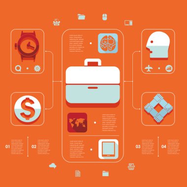 iş düz Infographic