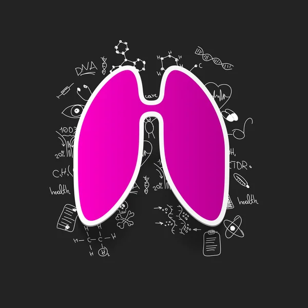 Medizinische Formeln zeichnen: Lunge — Stockfoto