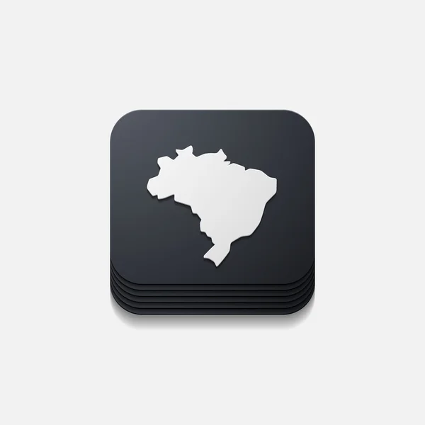 Square button: brazil — Stock Photo, Image
