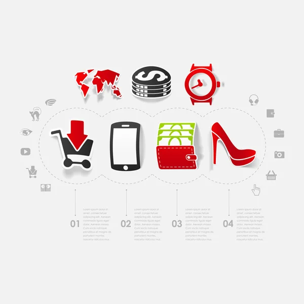 Set of sticker design. Online shopping concept — Stock Photo, Image