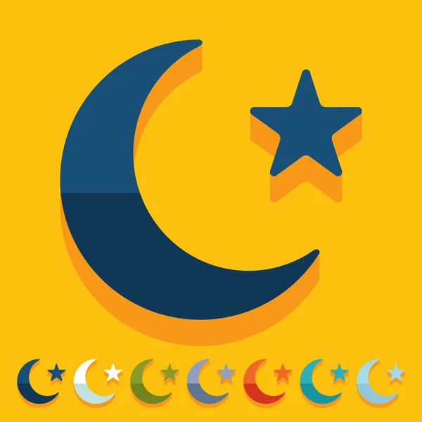 Islamic moon — Stock Vector