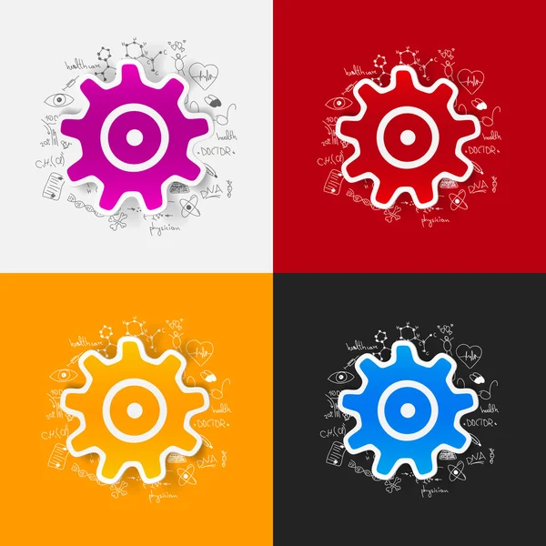 Cogwheel with medical formulas — Stock Vector