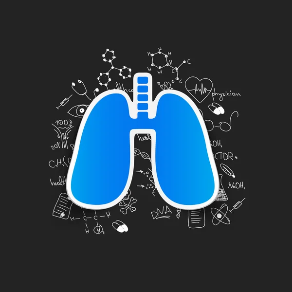 Lung inside medical formulas — Stock Vector