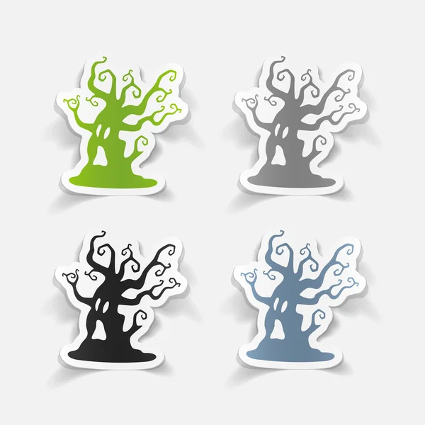 Autocollant arbre — Image vectorielle