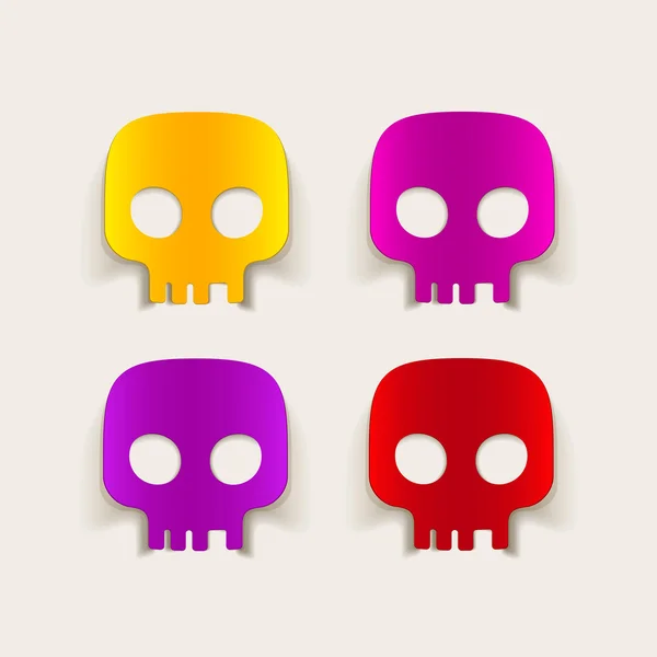 Sticker crâne pour Halloween vacances — Image vectorielle