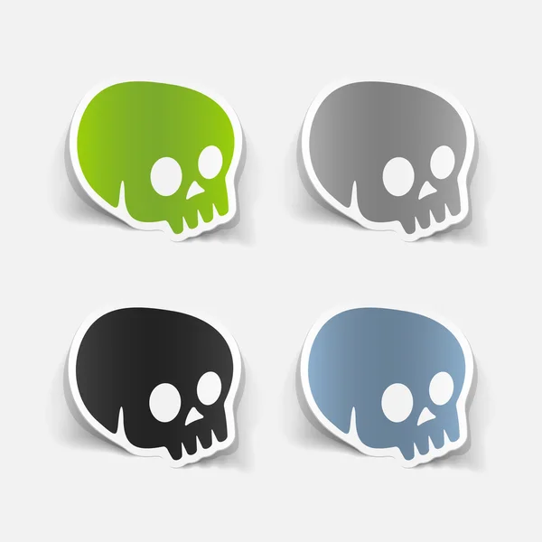 Calavera pegatina para vacaciones de Halloween — Vector de stock