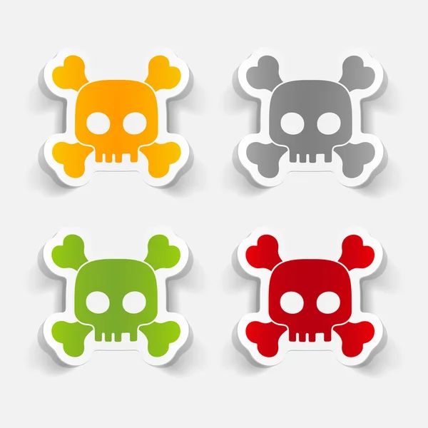 Skull sticker for Halloween holiday — Stock Vector