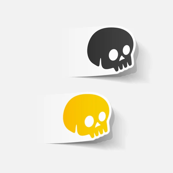 Schedel sticker voor halloween vakantie — Stockvector