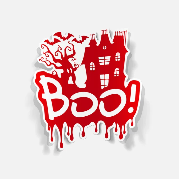 Boo,Halloween sticker — Stock Vector