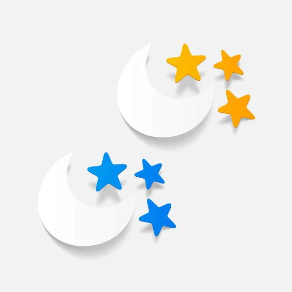 Luna y estrella — Vector de stock
