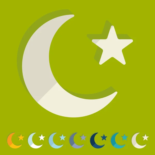 Islamic moon — Stock Vector