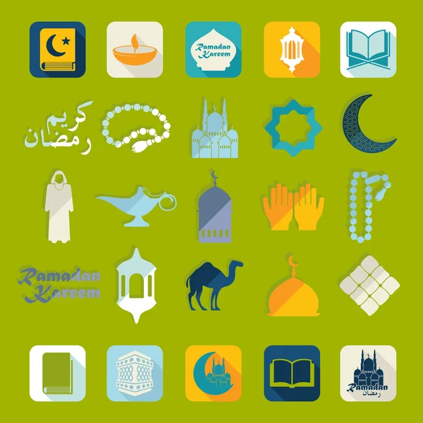 Símbolos Ramadan Kareem — Vetor de Stock