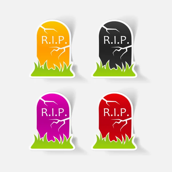 Tombstone sticker for halloween — Stock Vector