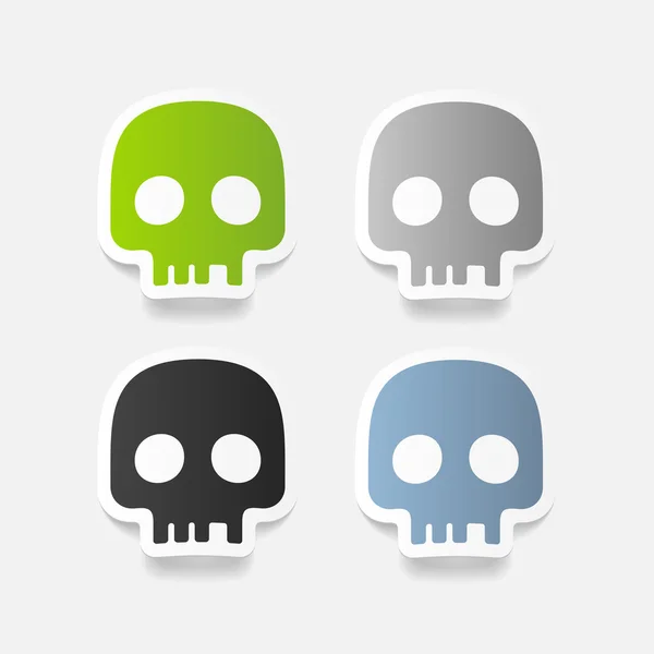 Skull sticker for Halloween holiday — Stock Vector