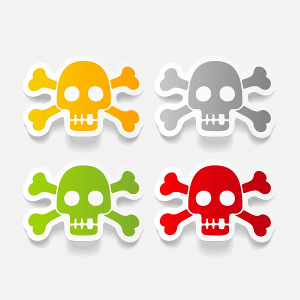 Sticker crâne pour Halloween vacances — Image vectorielle