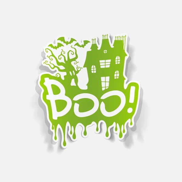 Boo,Halloween sticker — Stock Vector