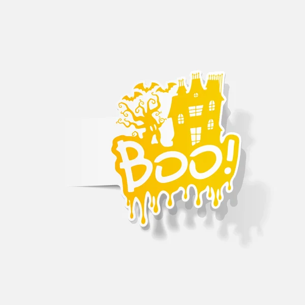Adesivo Boo, Halloween — Vettoriale Stock