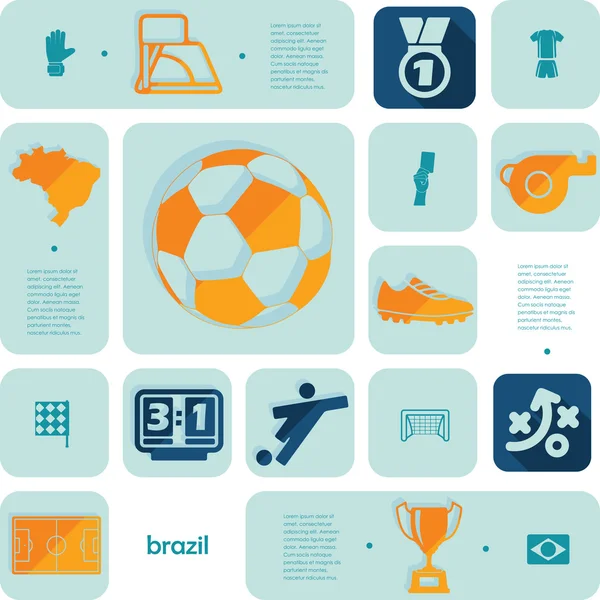 Iconos de fútbol — Vector de stock