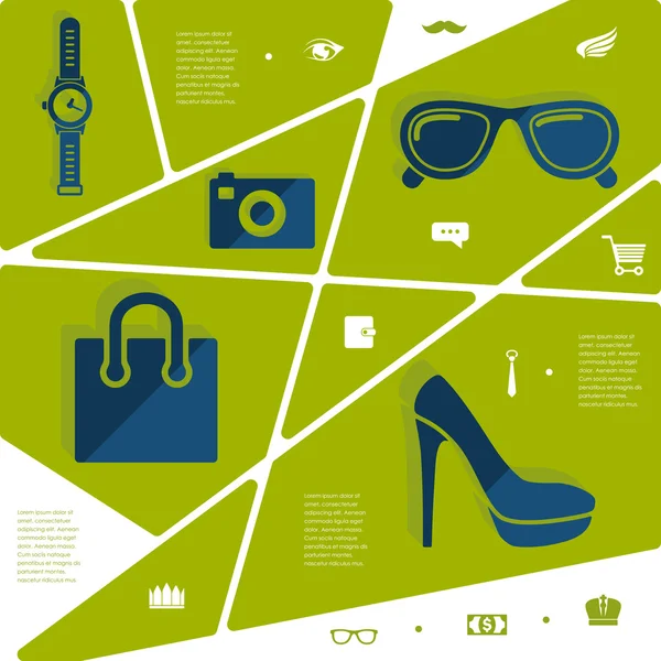 Infográfico plano de moda — Vetor de Stock