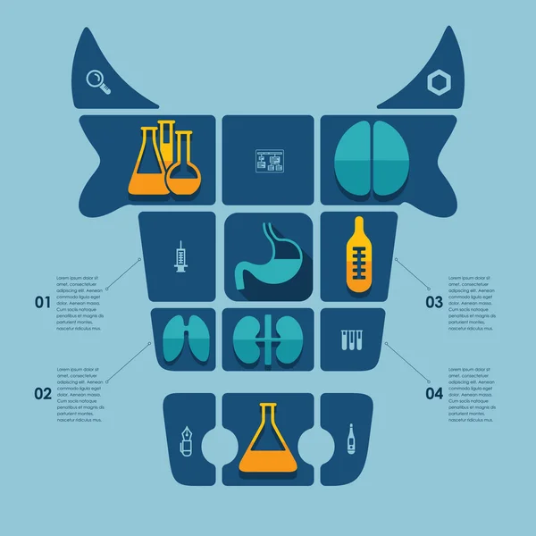 Veterinärmedicinska platt ikoner — Stock vektor