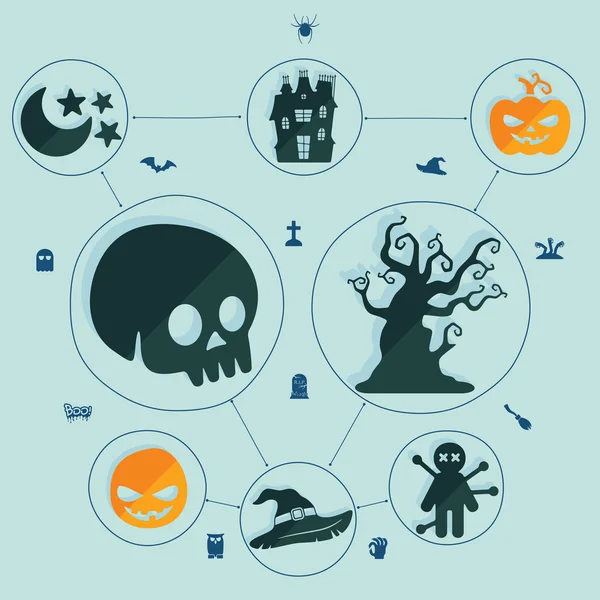 Cadılar Bayramı düz Infographic — Stok Vektör