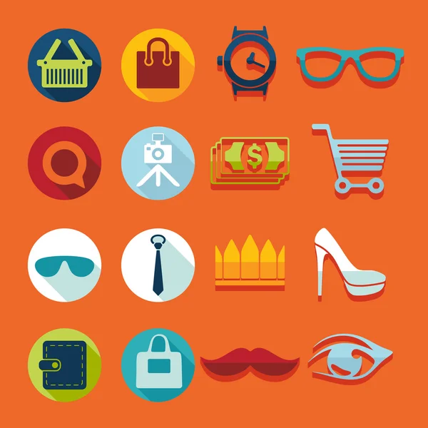 Iconos de moda — Vector de stock