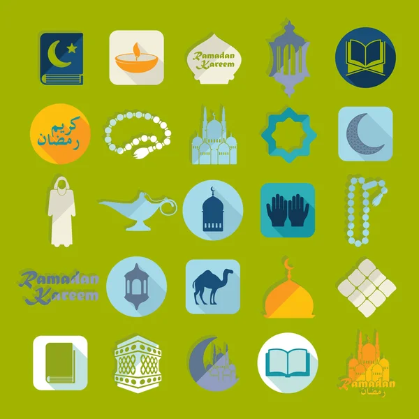 Ramadán kareem ikony — Stockový vektor