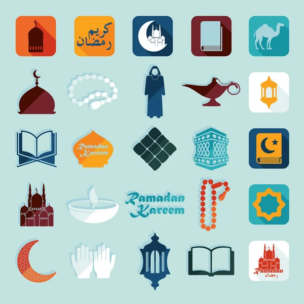 Ramadan kareem pictogrammen — Stockvector