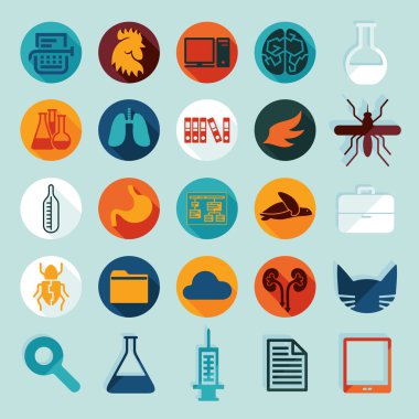 Veteriner düz simgeler