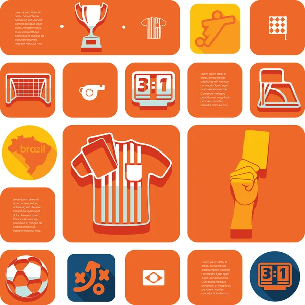 Voetbal, voetbal pictogrammen — Stockvector