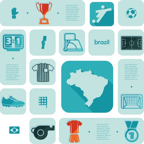 Fútbol, iconos del fútbol — Vector de stock