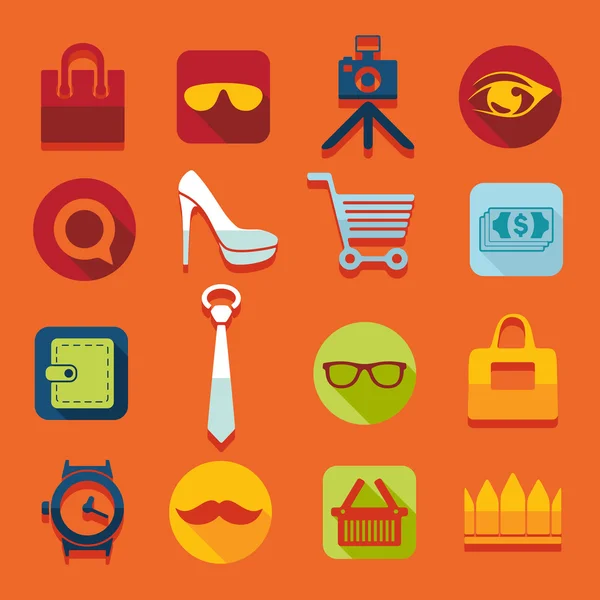 Iconos de moda — Vector de stock