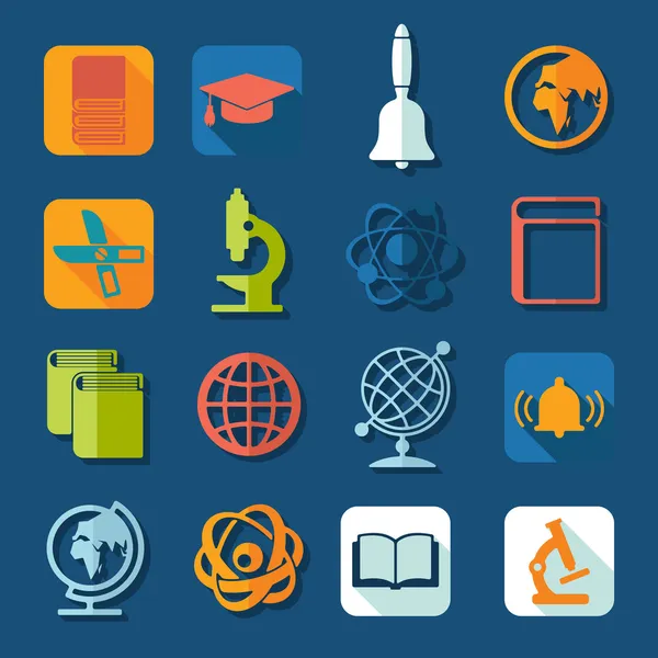 Iconos educativos — Vector de stock